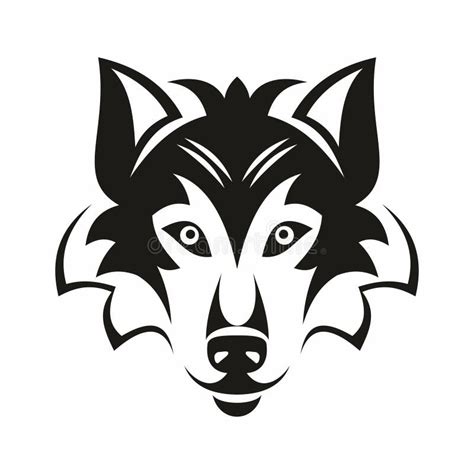 Logo De La Cabeza De Lobo Sobre Fondo Blanco Ilustración del Vector