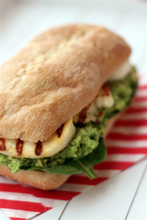 Halloumi Sandwich With Avocado Pea And Mint Pesto Supper In The Suburbs