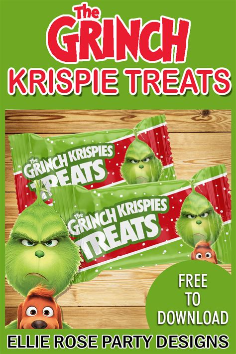 Free Grinch Rice Krispie Treat Printable Template