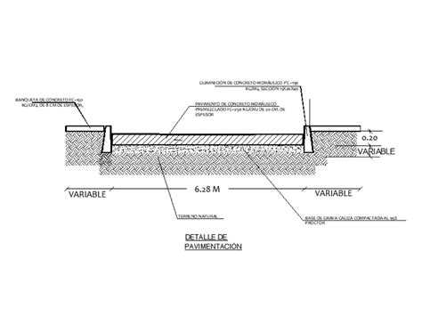 Detalle de pavimentación en AutoCAD Descargar CAD gratis 245 81 KB