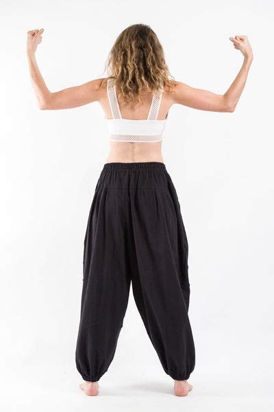 Genie Womens Cotton Harem Pants In Black