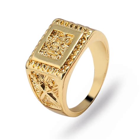 Best T 18k Gold Plated Men Jewelry Arab Rings Gold Plated Brand