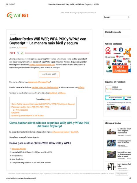 Descifrar Claves Wifi Wep, WPA y WPA2 Con Goyscript - WifiBit | PDF ...