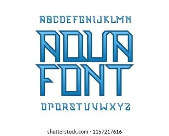 Aqua Font Vector Alphabet Letters Typeface Stock Vector Royalty Free