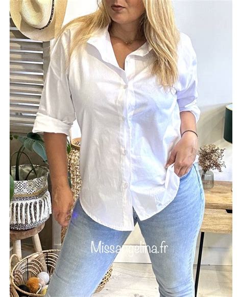 Chemise Blanche En Coton Oversize Envois Rapide