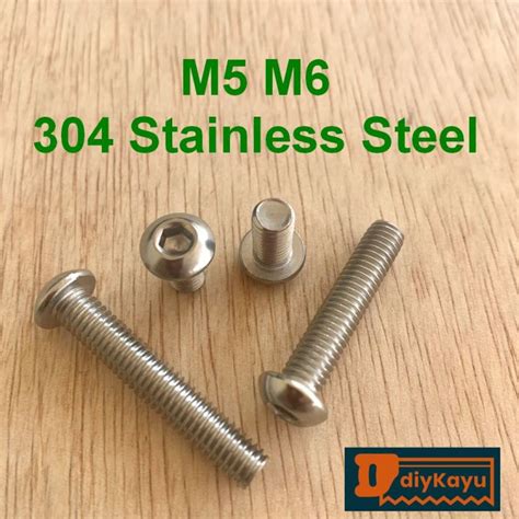 M5 M6 304 Button Head Hex Socket Stainless Steel Machine Screw Skru