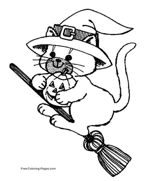 Halloween Cat Pictures To Color Clip Art Library