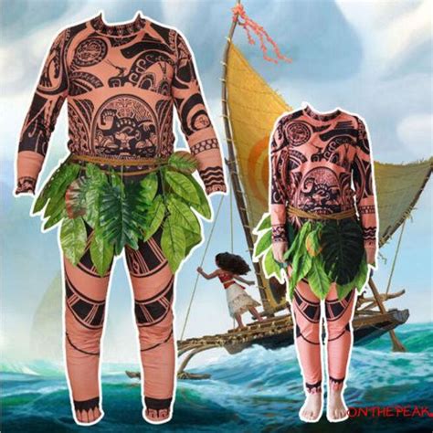 Mens Moana Maui Tattoo Costume Moana Costume Disney Storybook Costume