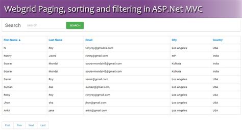 Webgrid Paging Sorting And Filtering In Asp Net Mvc Youtube