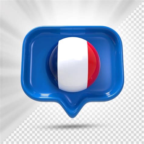 Bandera De Francia En Icono 3d Archivo PSD Premium