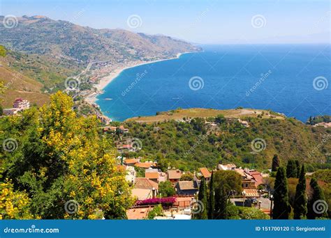 Panorama Hermoso Del Paisaje De La Costa Costa De Sicilia Mar Mediterr