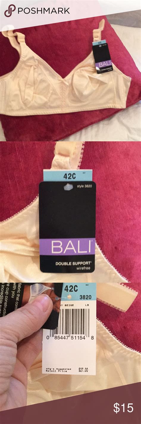 42c Bali Cream Bra 3820 No Underwire Nwt