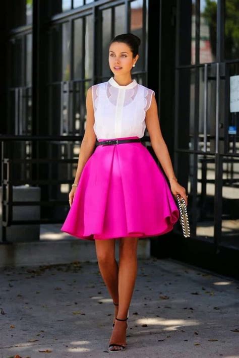 Outfits With Pink Skirts 30 Ideas How To Wear Hot Pink Skirts