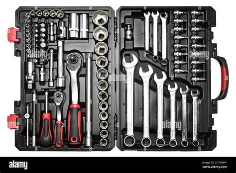 Toolbox Set Of Wrenches Car Mechanic Tools In Repair Kit Case With