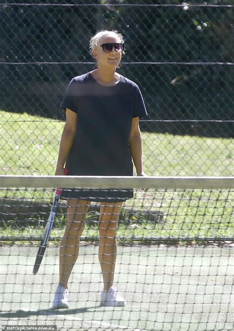 Radio Star Jackie O Henderson Works Up A Sweat On The Tennis Court