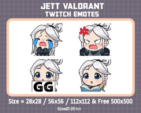 Jett Valorant Emotes Bundle Twitch And Discord Emotes Pack Jett