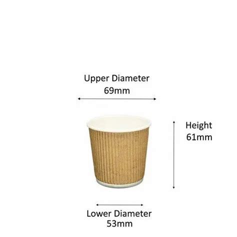 Saattvic Plain Disposable Rippled Paper Cups 150 Ml Premium At Rs 1 20