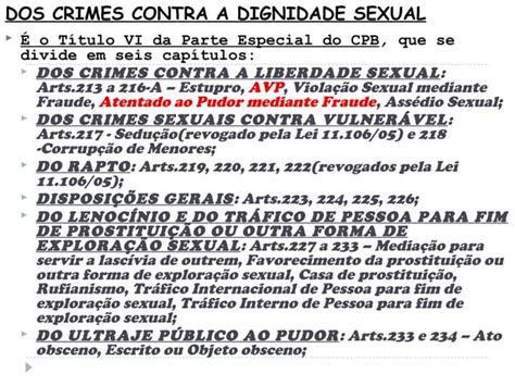 01 Dto Penal Iv Dos Crimes Contra A Dignidade Sexual Ppt