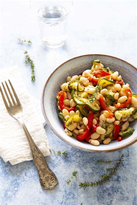 Salade De Haricots Blancs Courgettes Et Poivrons Recettes De Cuisine