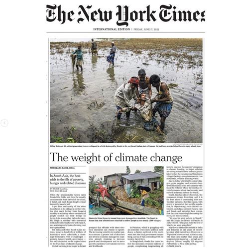 New York Times Highlights Assam Flood Issue In Front Page Guwahati