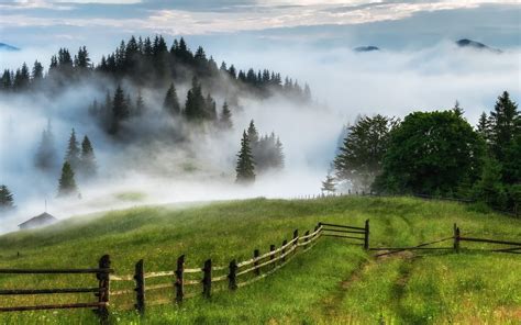 Wallpaper 1500x938 Px Fence Field Grass Hill Hut Landscape