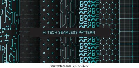 Hi Tech Seamless Pattern Collection Stock Vector Royalty Free