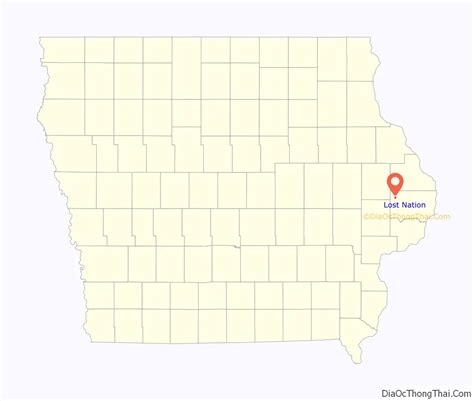 Map of Lost Nation city, Iowa - Thong Thai Real