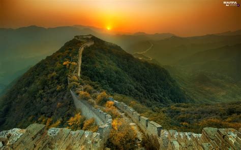 Wall of China, China, west, sun, mountains - Beautiful views wallpapers ...