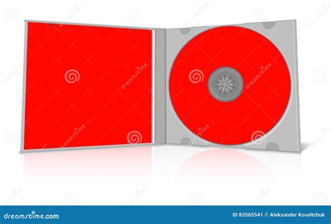 Red Blank Cd Case And Disc Stock Illustration Illustration Of Label