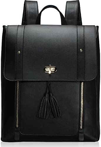 Estarer Sacoche Ordinateur Portable Sac Dos Femme Cuir Noir