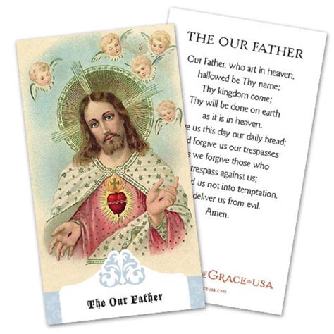 The Our Father Prayer Holy Cards Bulk Packs Of 50 And 100 Cards Etsy