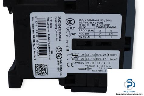 SIEMENS 3RA2315 8XB30 1BB4 REVERSING COMBINATION Platinum International