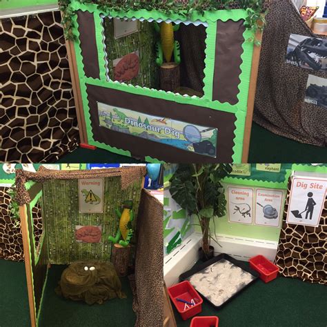 An Animal Themed Classroom Display With Giraffes And Other Animals In