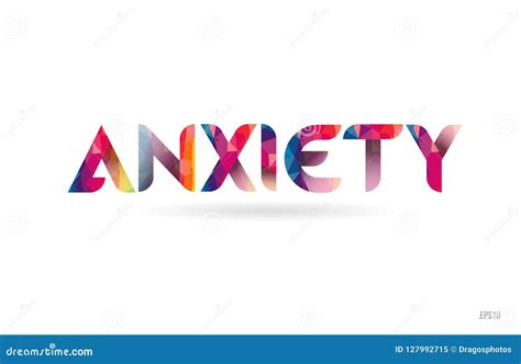 Anxiety Colored Rainbow Word Text Suitable For Logo Design Stock Vector