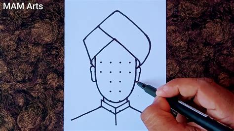 Dr Sarvepalli Radhakrishnan Drawing Easy From Dots Easy Teacher S Day Drawing Youtube