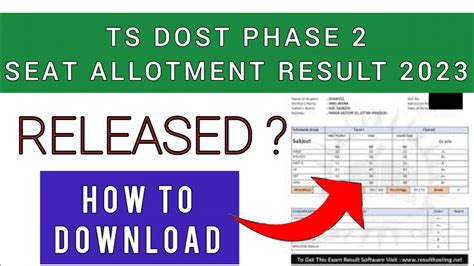 TS DOST Phase 2 Seat Allotment 2023 How To Check TS DOSTP Hase 2 Seat