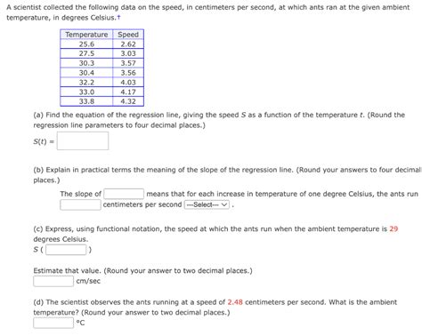 Solved A Scientist Collected The Following Data On The Chegg