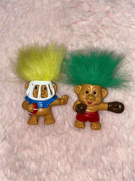 2 Vintage Troll Dolls 1990s Pencil Toppers Sports Trolls Etsy