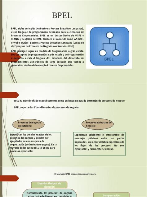 bpel el lenguaje estandar  la definicion  ejecucion de procesos