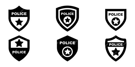 Premium Vector Set Of Police Badge Vector Icons Set Shield With Officer Star Sheriff Medal