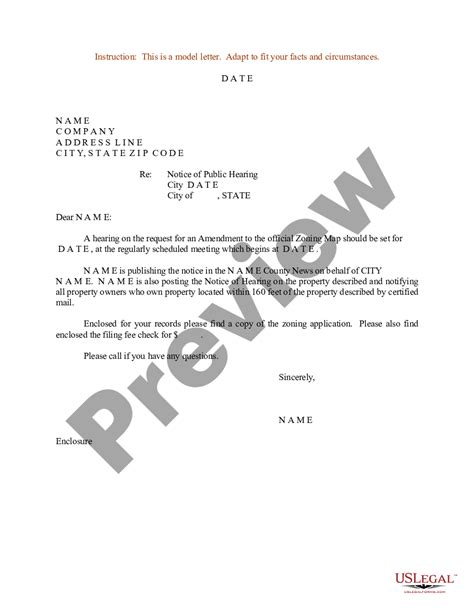 San Antonio Texas Sample Letter For Notice Of Public Hearing Posted On