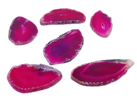 Pink Agate Slice Pink Agate Geode Crystal Natural Agate Slice Jewelry ...