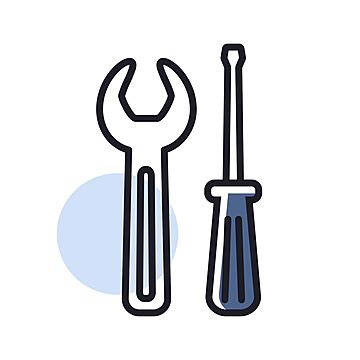 Screwdriver And Wrench Vector Isolated Icon Build Cross Options Vector