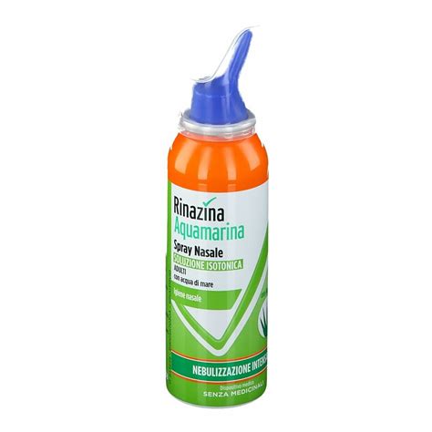 Rinazina Aquamarina Spray Nasale Isotonico Intenso Con Aloe Vera 100 Ml