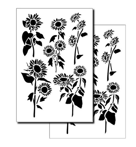 Sunflower Painting Stencils Wall Decorating Mylar 14 - Etsy