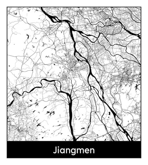 Premium Vector | Minimal city map of jiangmen (china, asia)