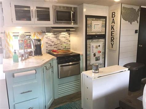 10 Gorgeous Farmhouse Style RV Makeovers Remodeled Campers Trailer