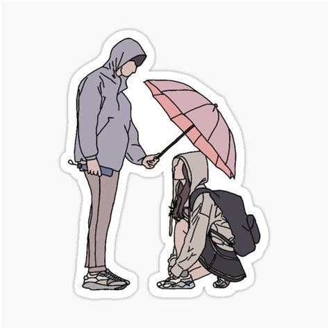 Again Kdrama Umbrella Scene Illustration Sticker For Sale By