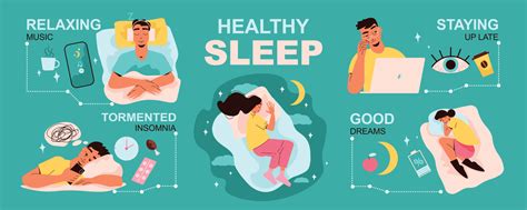 Healthy Sleep Infographic Set 5878053 Vector Art At Vecteezy