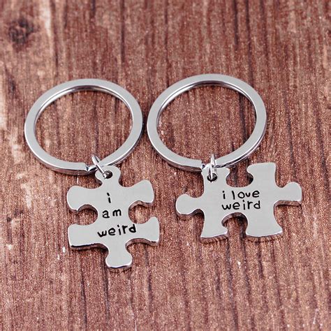 Couple Puzzle Piece Keychains